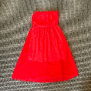 Neon strapless dress